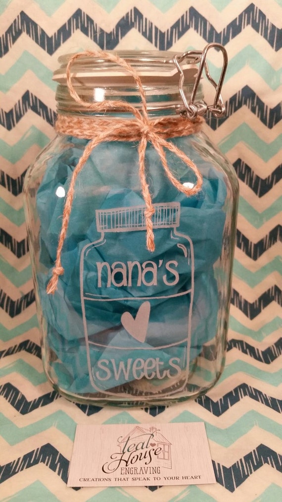 Glass Storage Jar Engraved Jar Personalized by TealHouseEngraving