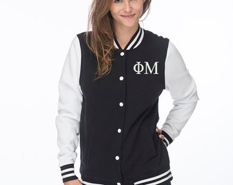 Phi Mu Sweatshirt Letterman Jacket, Phi Mu Jacket,Phi Mu Sorority Letters Jacket, Phi Mu, Greek Apparel, PhiMu Sweatshirt