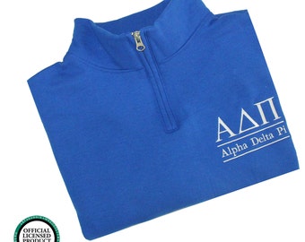 ADPi, Alpha Delta Pi Sweatshirt, ADPi Sweatshirt, Cadet Collar Quarterzip, Greek Sweatshirt, ADPi Merchandise, ADPi Sorority Letters Shirt