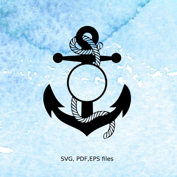 Download Anchor Circle Monogram SVG rope nautical Monogram frame