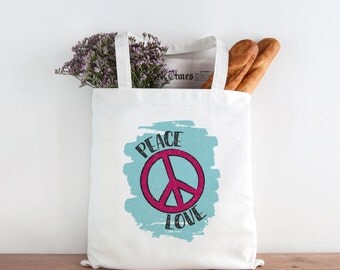 Peace Sign Tote-vintage Peace Patchwork Bag-peace Appliqué Tote-vintage