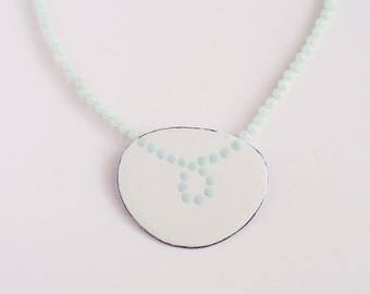 Necklace Amazonite and enamel
