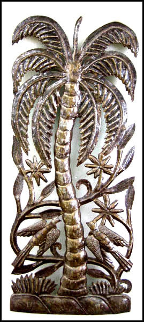 Metal Wall Hanging Tropical Coconut Tree Metal Wall Art