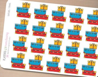 Suitcase || Travel Planner Stickers Perfect for Erin Condren, Kikki K, Filofax and all other Planners