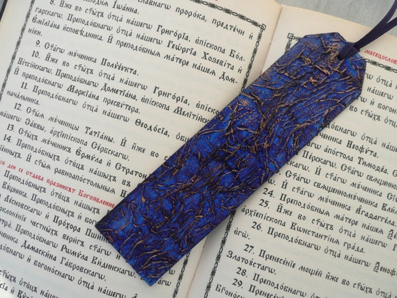 Retro Navy Blue Bookmark,Royal Blue Book Accessory,Book Lovers Gift,Vintage Dark Blue Bookmark,Steampunk Bookmark,Steampunk Lovers Gift