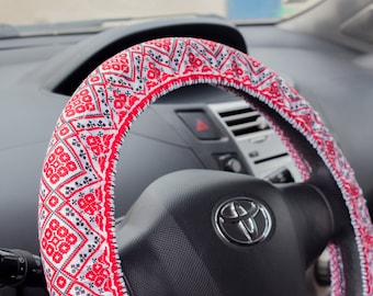 Steering wheel cover – Men’s and women’s car accessory, steer cover, automobile wheel cover, car decor – car gift idea for her, for him