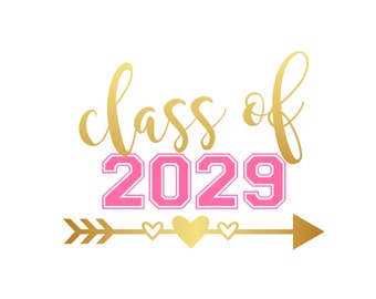 Class of 2029 Personalized with Grade Pre School Kindergarten First GradeBack to School Iron On Vinyl Decal 419