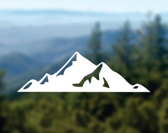 MOUNTAINS Decal, Nature Sticker, Car Window Decal, Laptop Decal, Water Bottle Decal, Phone Decal, Bumper Sticker, Adventure Decal