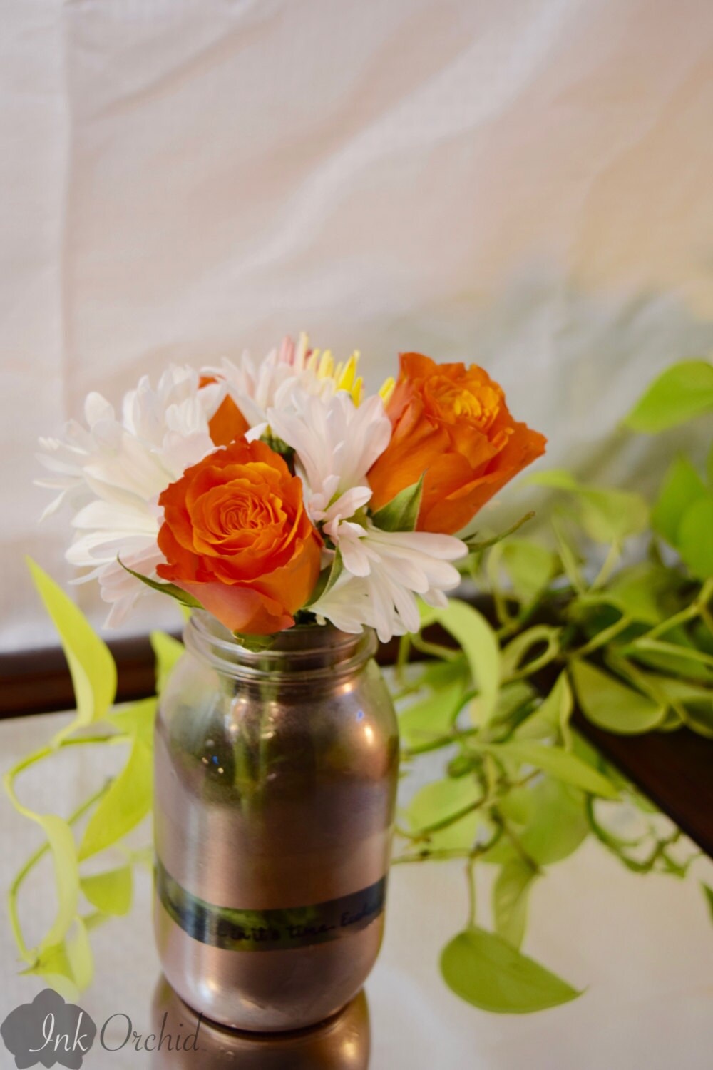 Rose Gold Beauty Bible Verse vase