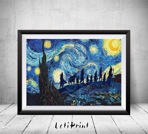 Lord of the Rings Starry Night Print Wall Art Decor by LetiPrint