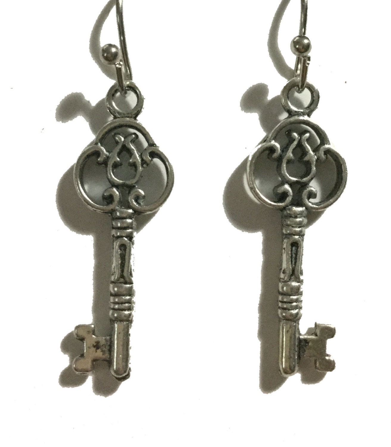 Key earrings key charm Personalized earrings hook earrings