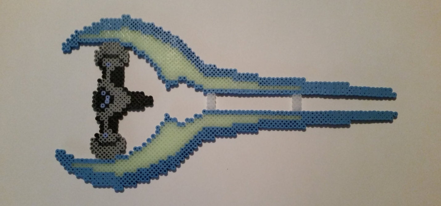 Glow in the Dark Halo Energy Sword Perler Bead Design