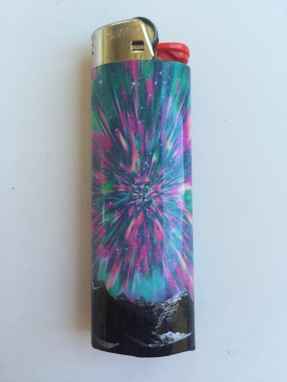 Psychedelic Mountain Sky custom BIC lighter by flicmybic on Etsy