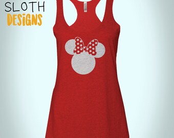 Minnie Mouse Disney tank top Women racerback tank top Fitness tank, work out Yoga burn out tank top