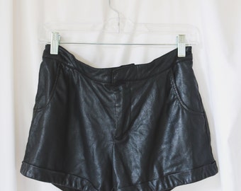 Faux leather shorts | Etsy