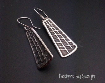 Earrings, silver,handmade,designsbysuzyn, dangle, lightweight