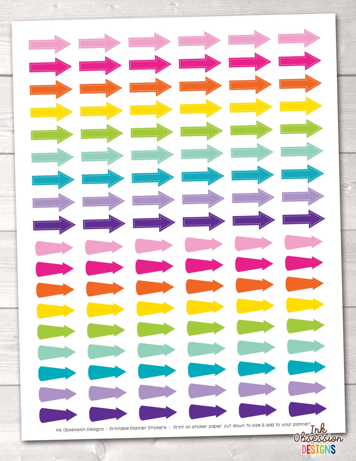 printable arrows planner stickers instant download printable