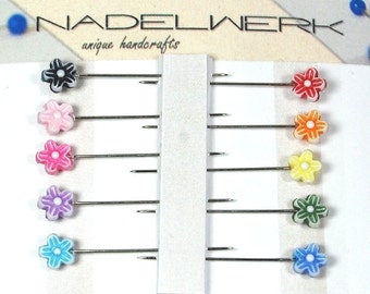 Flower Sewing Pins - Set of 10