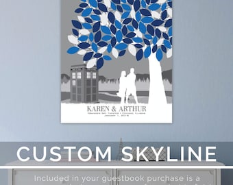 Wedding Guestbook Doctor Who Wedding, Wedding Tree Guestbook, Alternative Wedding Guestbook // Choose Art Print or Canvas // W-T05-1PS HH3