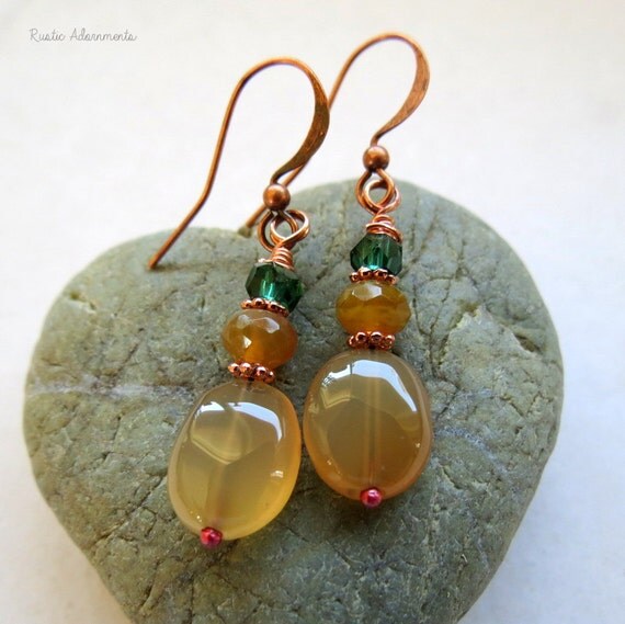 Items similar to NEW POLISHED MOONSTONES on Copper . Handmade . One of