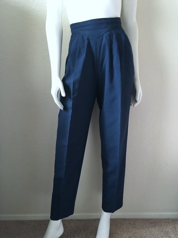 navy blue high waisted pants