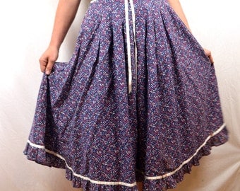 Sweet Gunne Sax Calico Lace Boho Prarie Skirt - Gunnies by Jessica McClintock