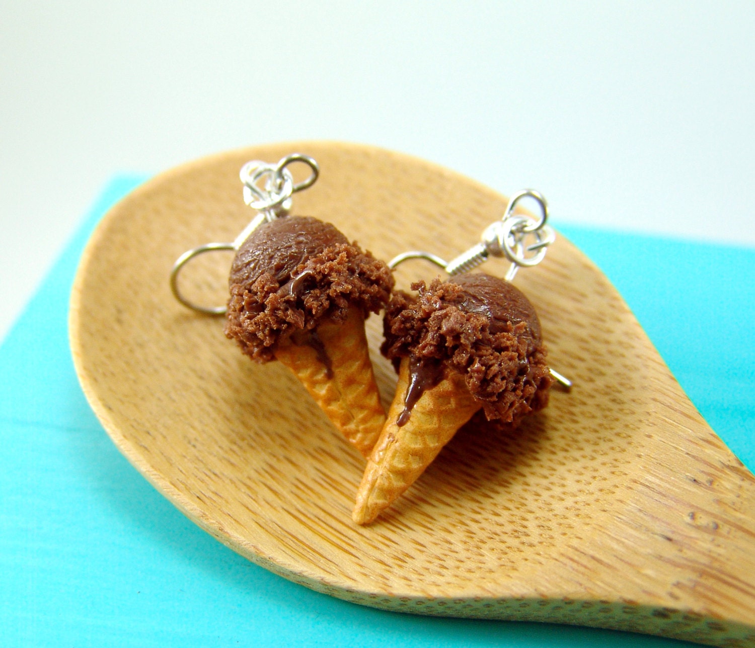 Ice Cream Earrings // Chocolate Ice Cream // Food Jewelry