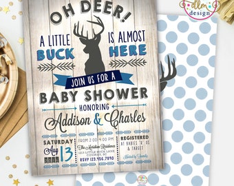 BABY BOY Shower Invitation, Little Deer Baby Shower, Deer Baby Shower Invitation, Little Buck Baby Shower Invite, Hunting Baby Shower, Arrow