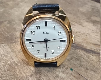 Zarja gold covered mechanical watch women's ladie's vintage Zaria