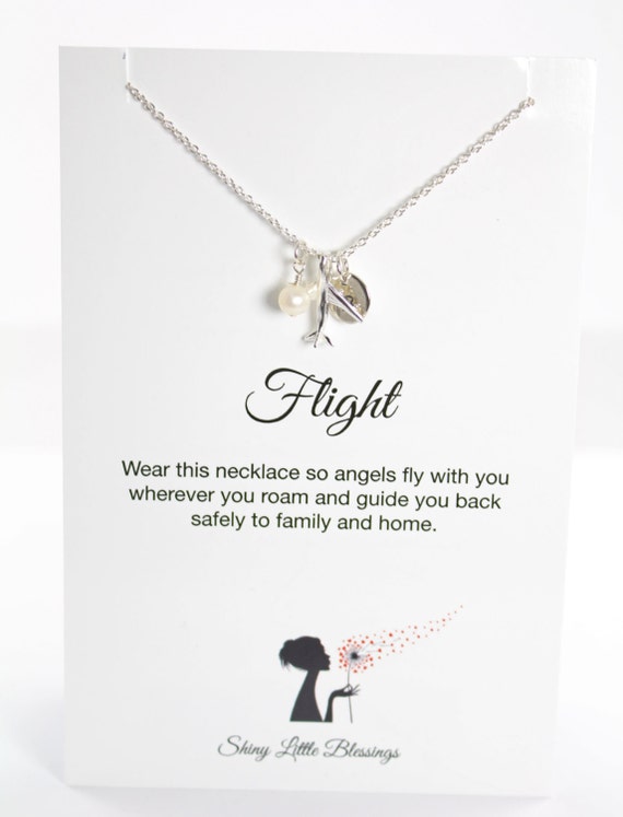 Flight Attendant Gifts Personalized Airplane Necklace and