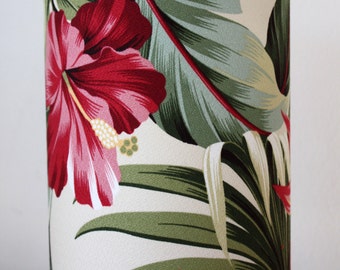 hibiscus table lamp, retro lamp, tropical lamp, hawaiian lamp,