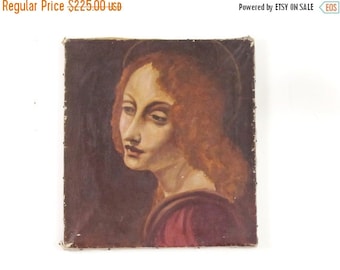 vintage oil painting,female portrait,WALL ART,vintage oil on canvas, vintage female portrait,woman, mid century modern art, circa 1930