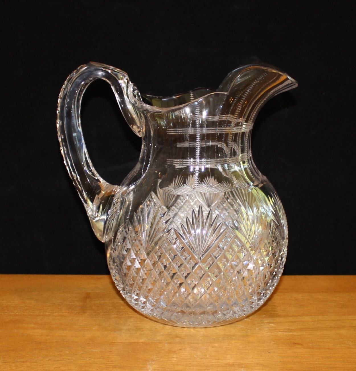 Antique Brilliant Cut Crystal Pitcher Abp 5881