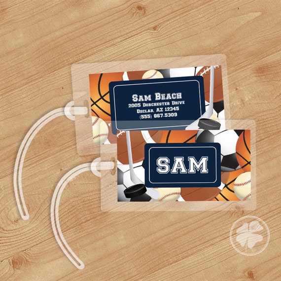 Sports - Luggage Tag, Bag Tag, Backpack Tag, ID Tags, Personalized, Custom Il_570xn
