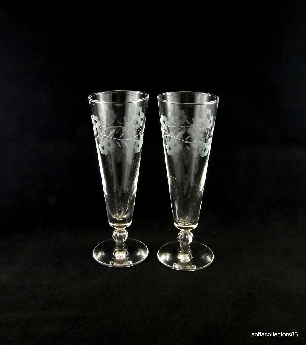 Libbey Glass Embassy Pattern Pilsner Glasses with Original