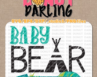 Instant Download: Baby Bear svg / eps / dxf / png - iron on - Cutting File, Silhouette, Cricut, Vinyl Cutting