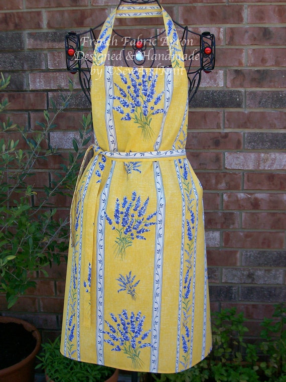 French Apron Handmade Provencal Full Women's Country