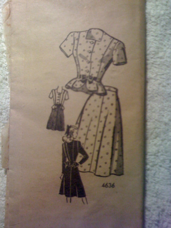 Anne Adams 70s Mail Order Sewing Pattern 4636 Junior Misses Jacket and Skirt Size 11