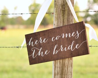 Here comes the bride sign, here comes your bride sign, Ring bearer sign, Here comes my mommy, Uncle here comes your bride, wooden