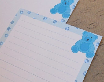 Letter paper - cute Teddy bear - animal writing paper - stationery paper