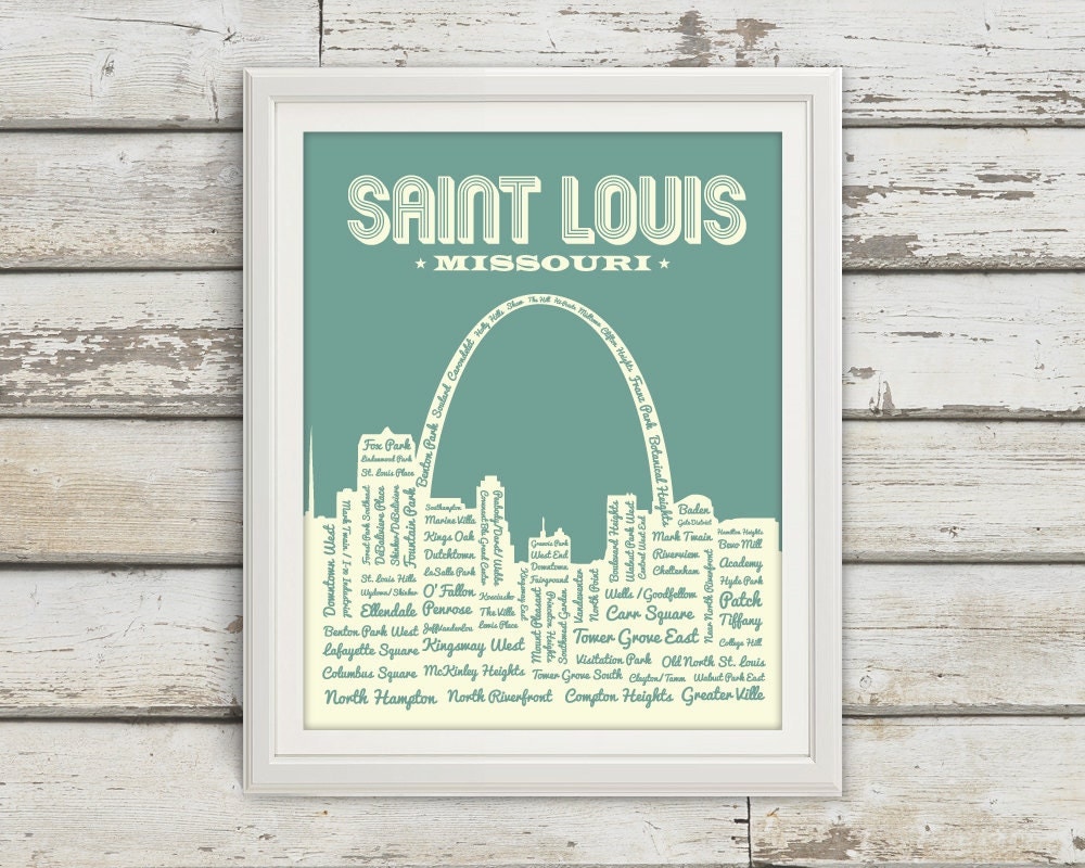 St. Louis Neighborhoods Poster St. Louis Arch Saint Louis