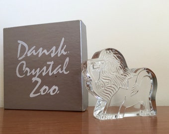 Vintage Dansk Crystal Zoo Lion