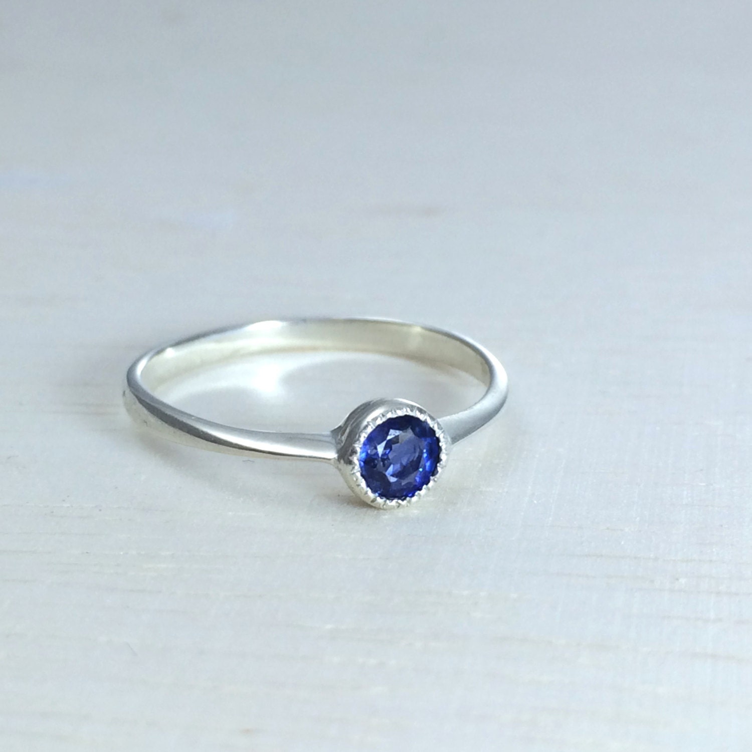 Minimalist engagement ring Solitaire sapphire engagement ring