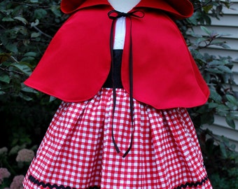 Little Red Riding Hood Costume and Cape, Little Red Riding Hood, Girls Halloween, Kids Costume, Halloween Costume, Halloween Dress Up, Dress