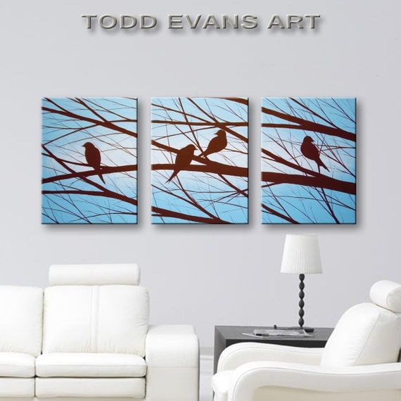 SALE Bird Silhouette Canvas Art Wall Decor Wall by ToddEvansArt