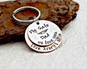 Fly Safe Pilot Keychain - Flight Attendant Gift - Pilot Gift - Fly Safe Gift - Flight Attendant Gift - Travel Safe Gift - Commercial Pilot
