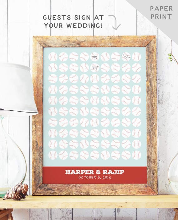 Baseball Wedding guest book alternative Baseball theme Guest