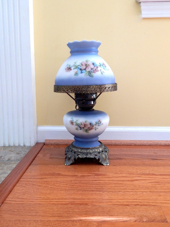 Antique Blue Parlor Lamp Gone With The Wind Lamp Blue