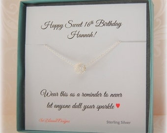 Personalized Sweet 16 Gift, Sweet 16 Jewelry, 16th Birthday gift, Daughter's Sweet 16 Birthday, Sweet 16 Birthday