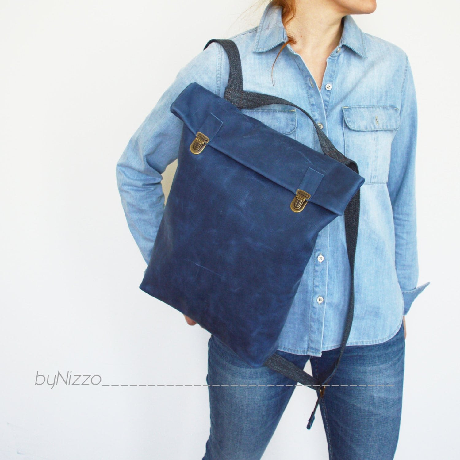 celine blue backpack  